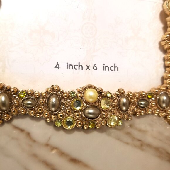 Cabochon, Crystals and Pearls Photo Frame Belle Maison Jeweled Tabletop … - Picture 7 of 14